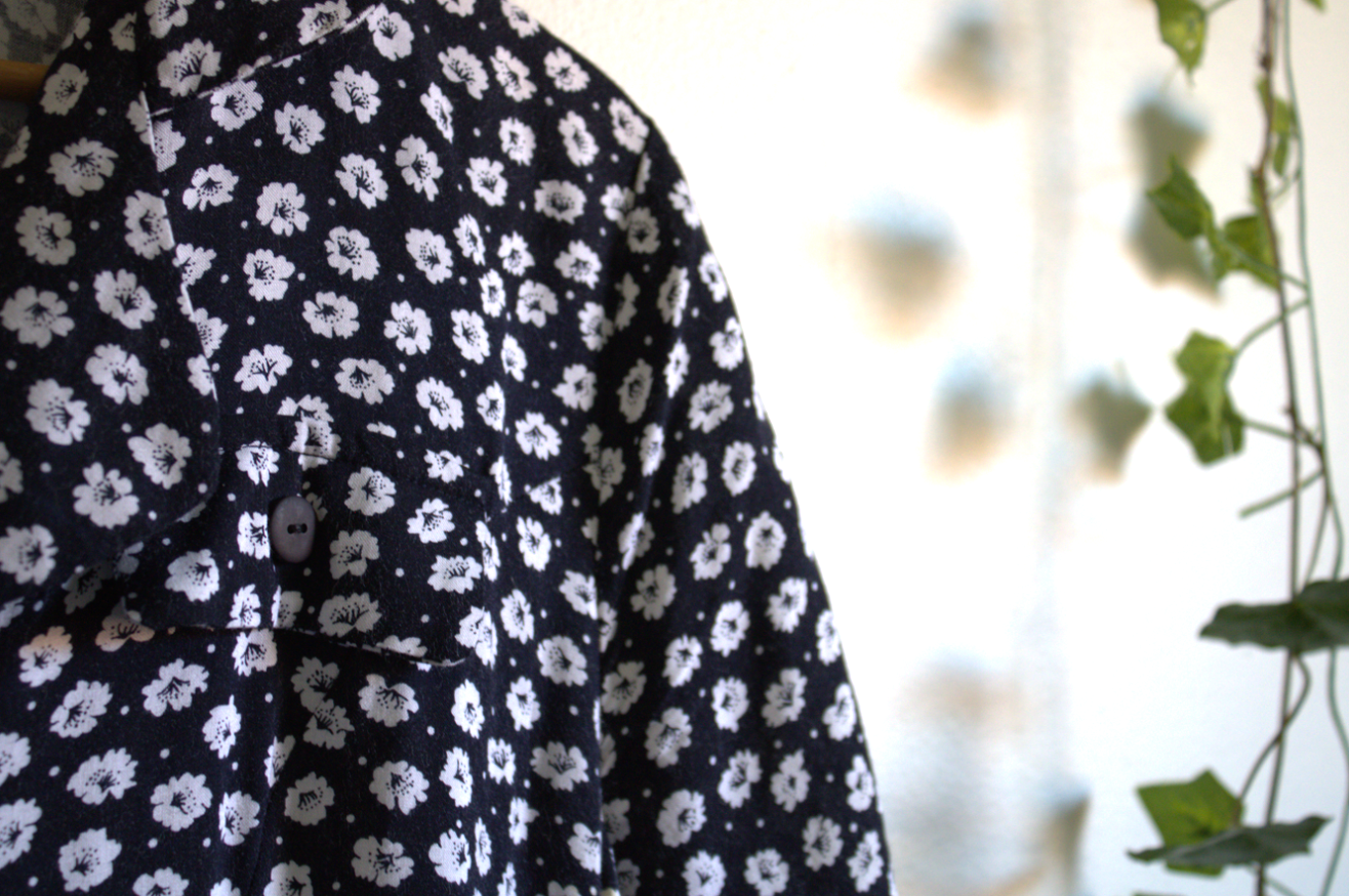 Vintage Black Floral Maxi Dress