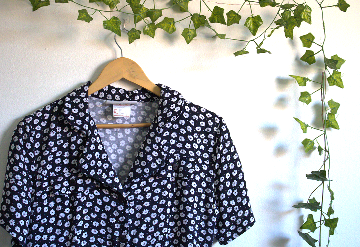 Vintage Black Floral Maxi Dress