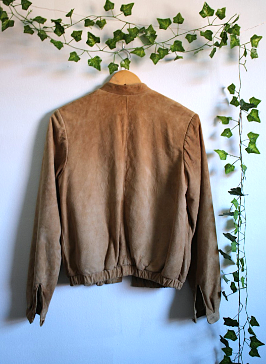 Vintage Suede Camel Bomber