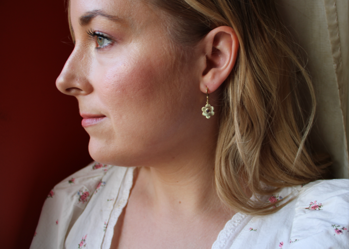 Ruby Wildflower Earrings