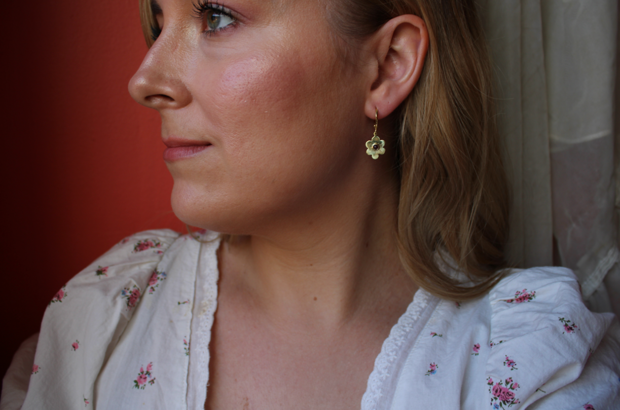 Ruby Wildflower Earrings
