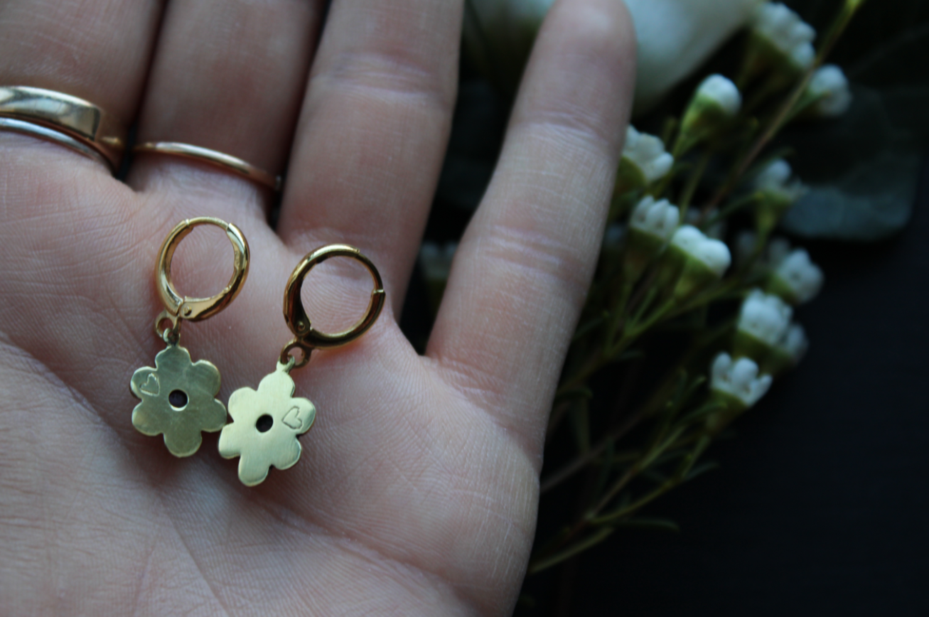 Ruby Wildflower Earrings