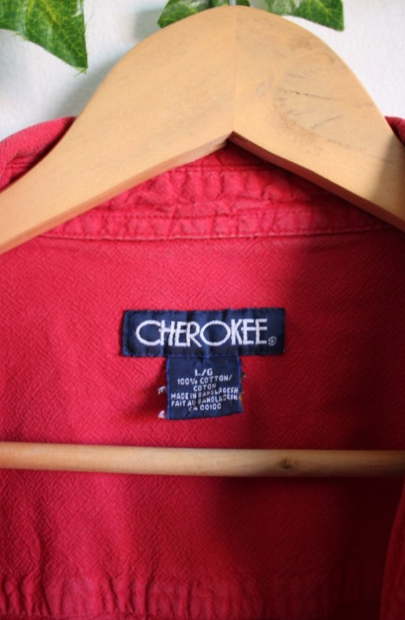 Vintage Cherokee Soft Red Button-Up