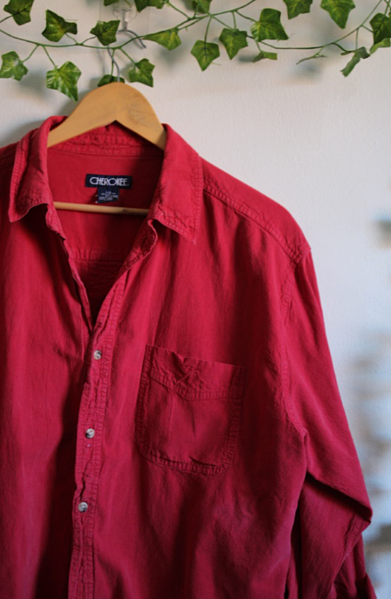Vintage Cherokee Soft Red Button-Up
