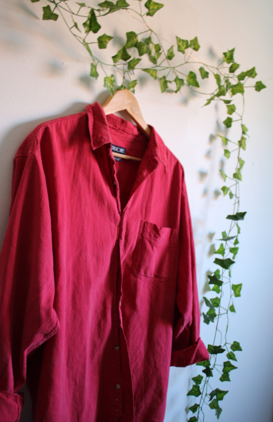 Vintage Cherokee Soft Red Button-Up