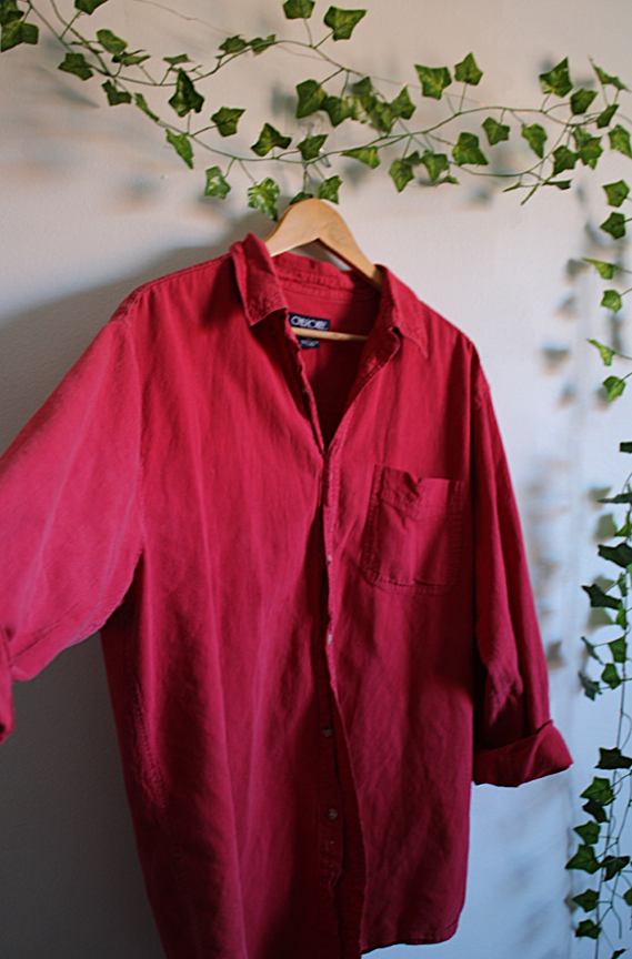 Vintage Cherokee Soft Red Button-Up