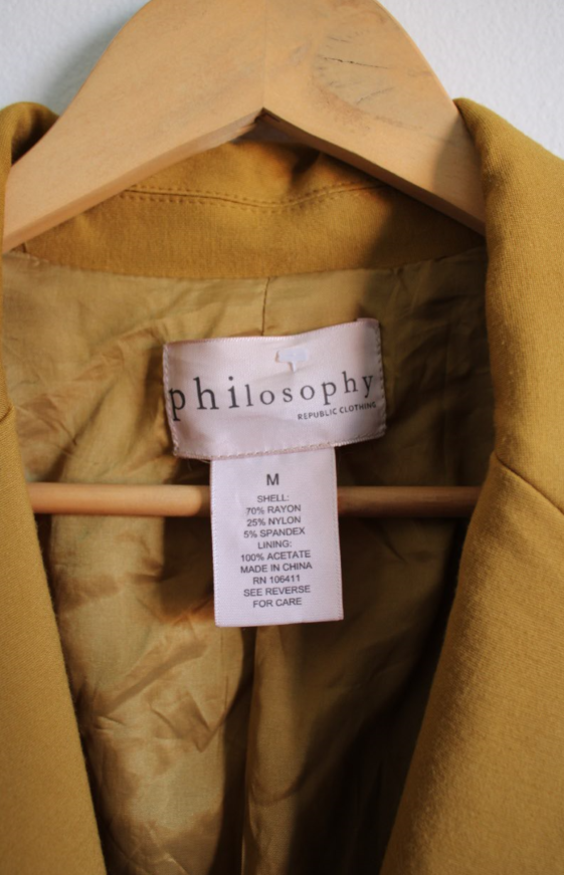 Philosophy Mustard Blazer