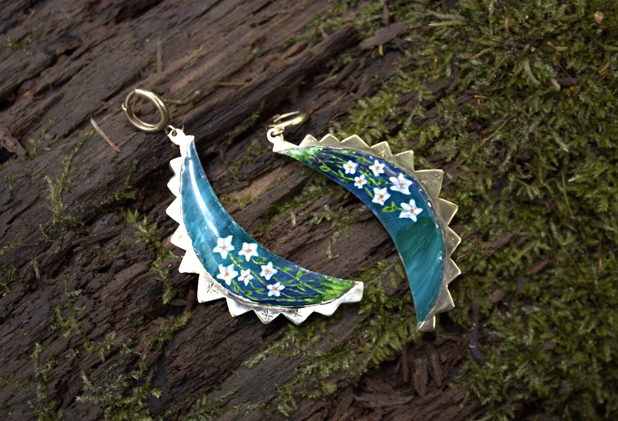 Moonflowers At Midnight Earrings