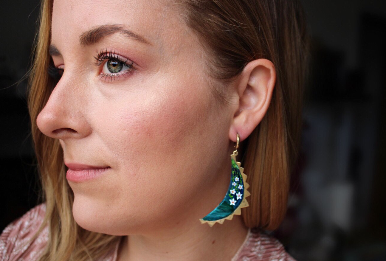 Moonflowers At Midnight Earrings