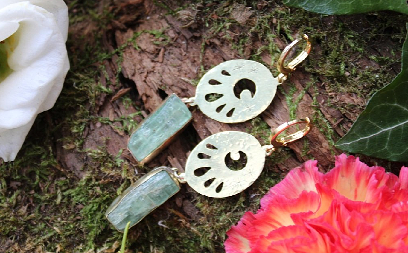 Green Grass Earrings