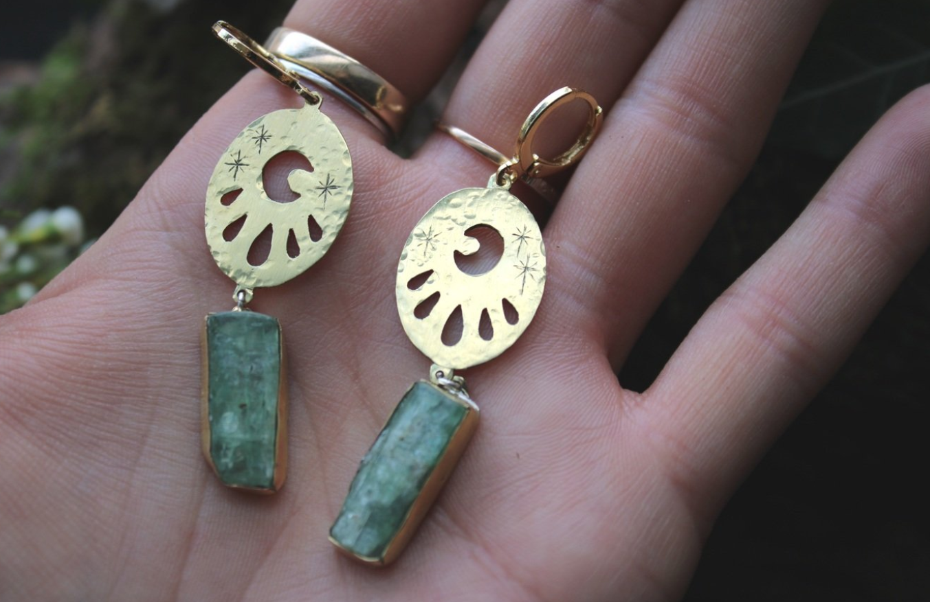 Green Grass Earrings