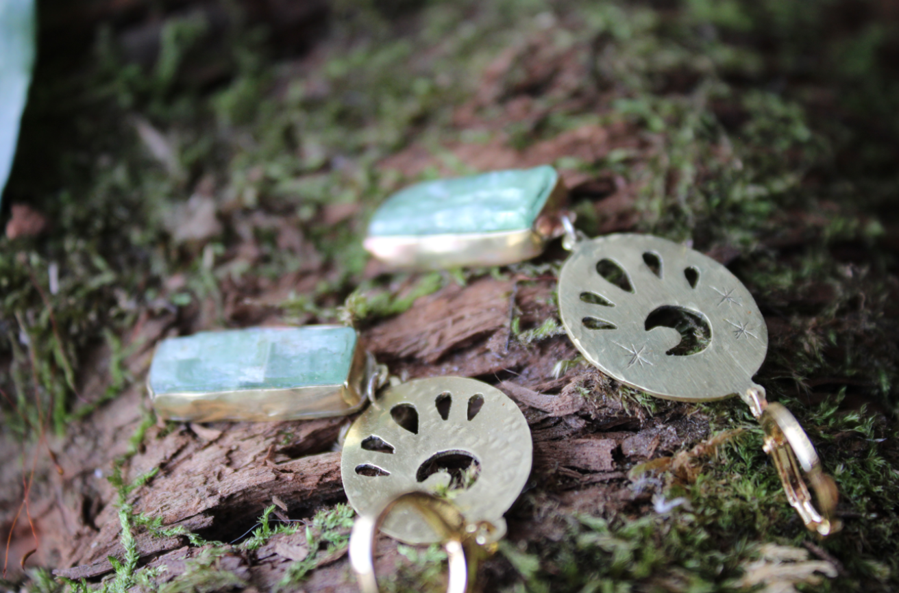 Green Grass Earrings