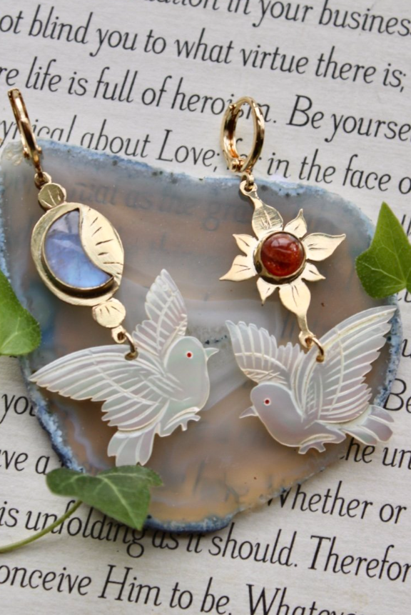 Doves at Dawn Earrings