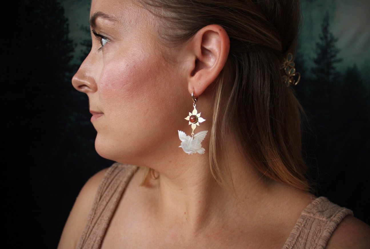 Doves at Dawn Earrings