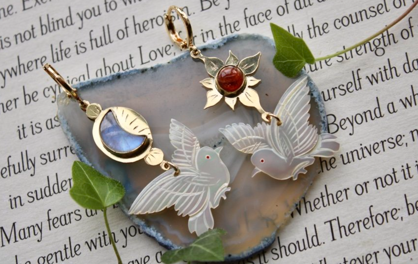 Doves at Dawn Earrings