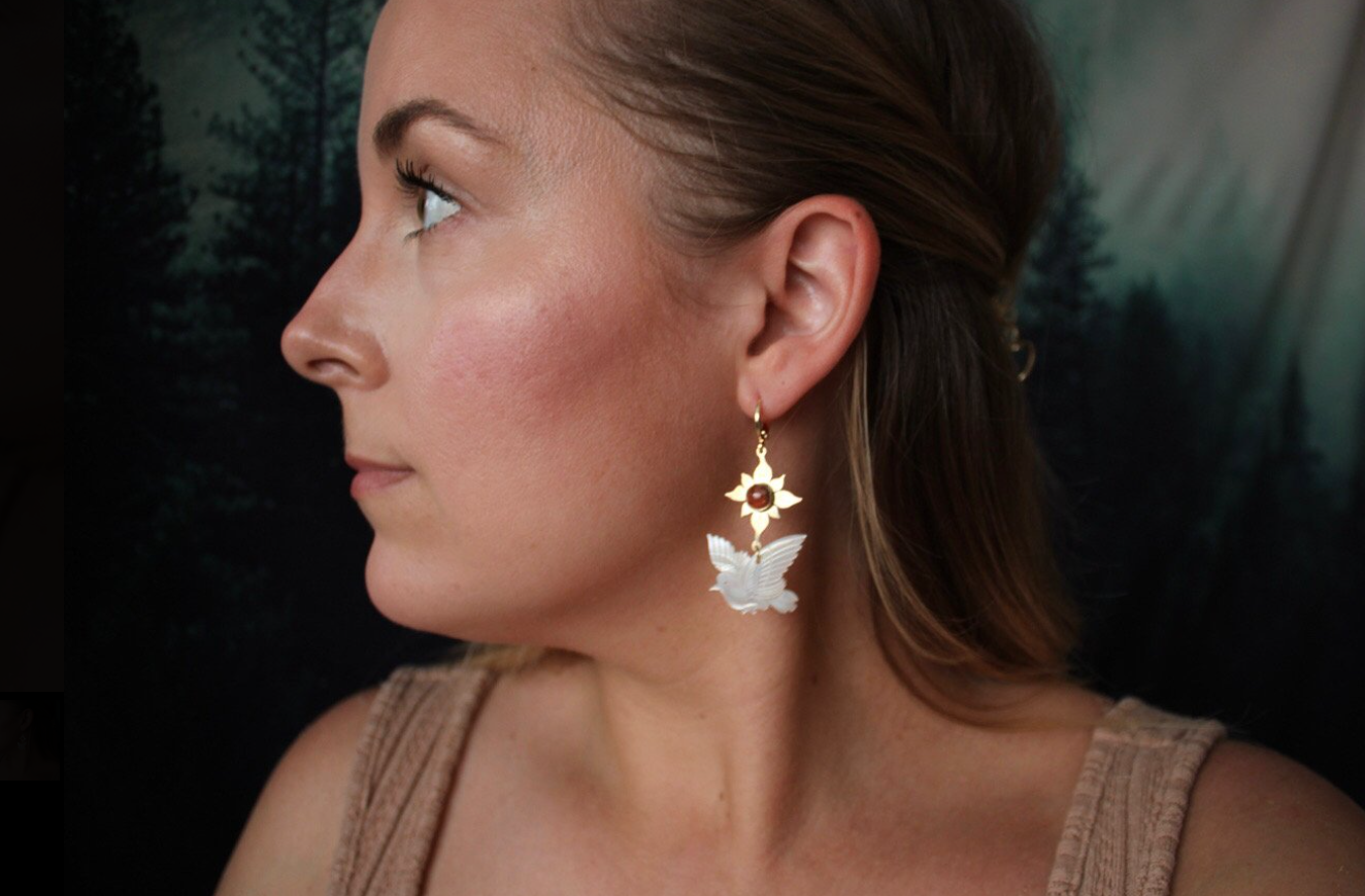 Doves at Dawn Earrings