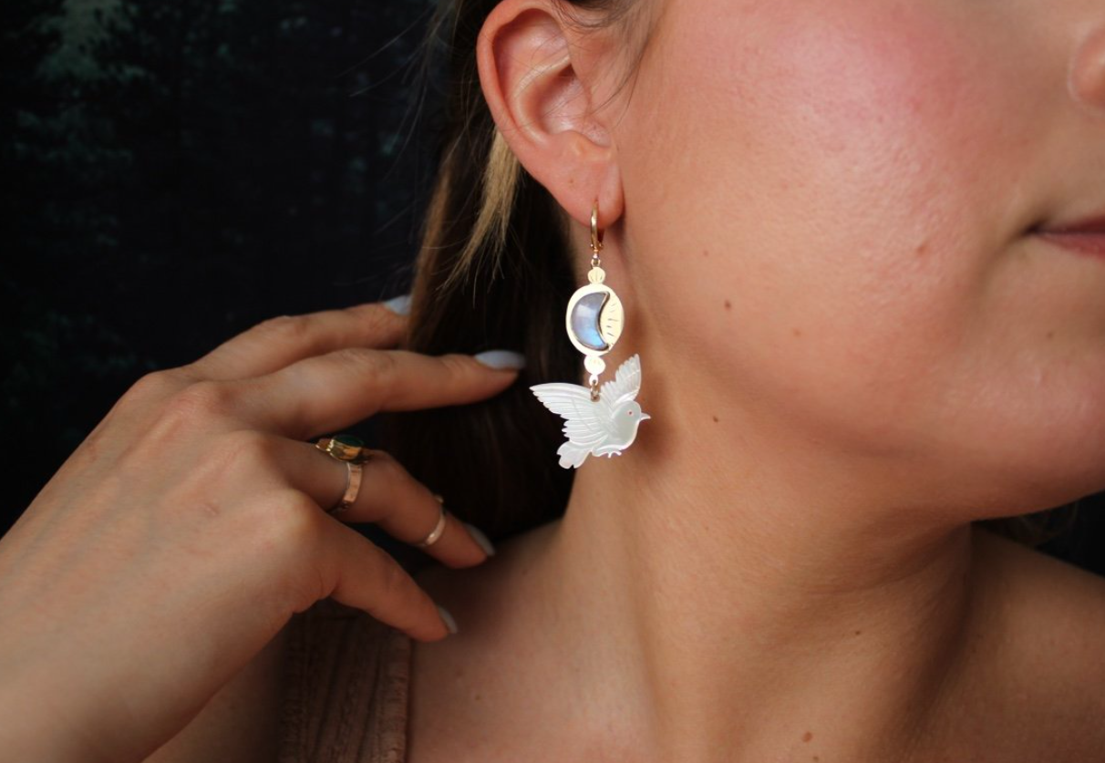 Doves at Dawn Earrings