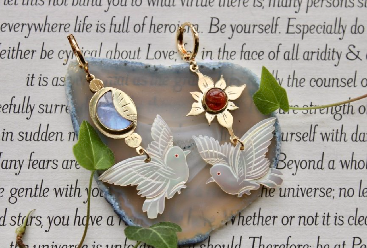 Doves at Dawn Earrings