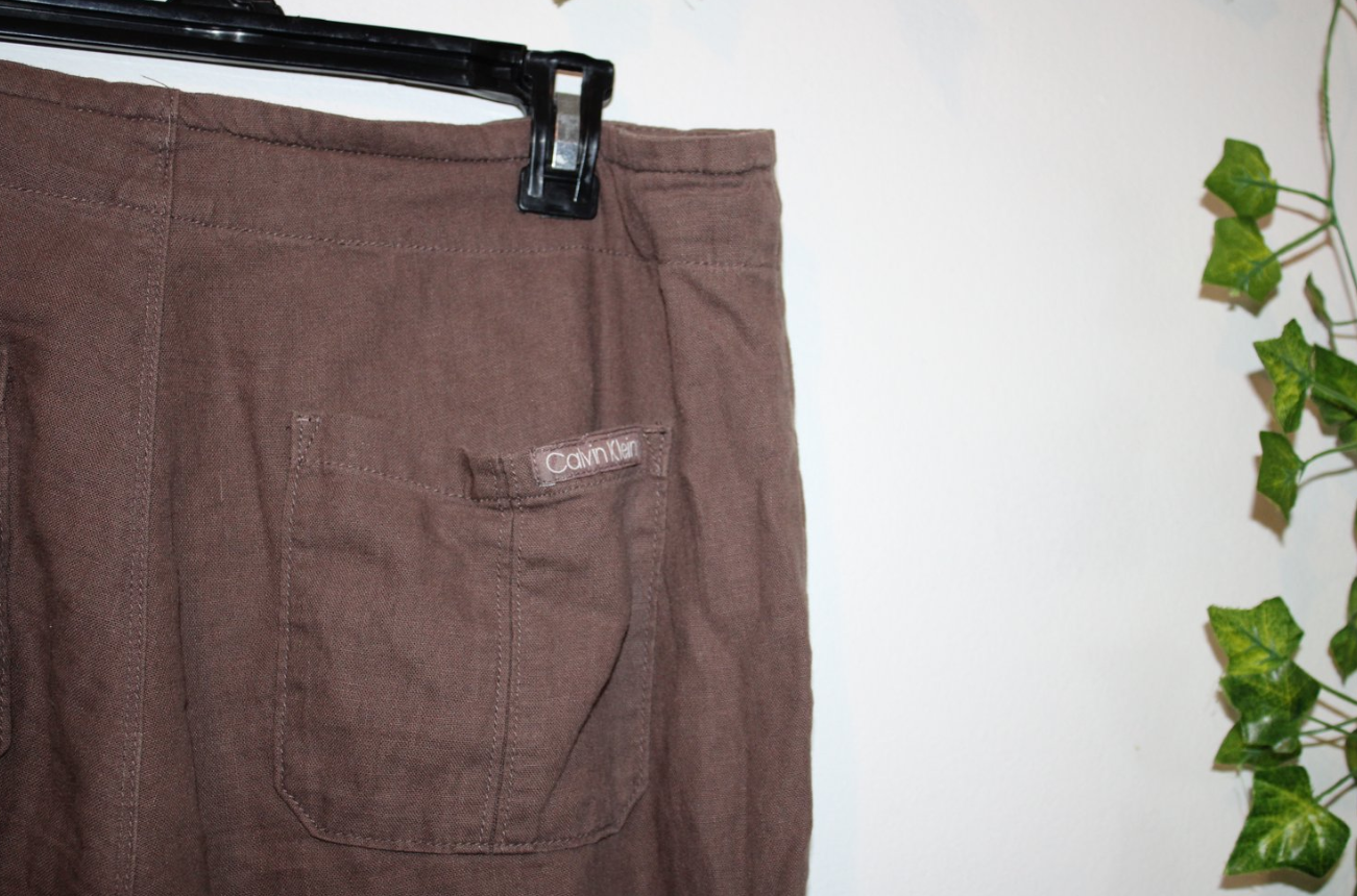 Calvin Klein Taupe Linen Pants