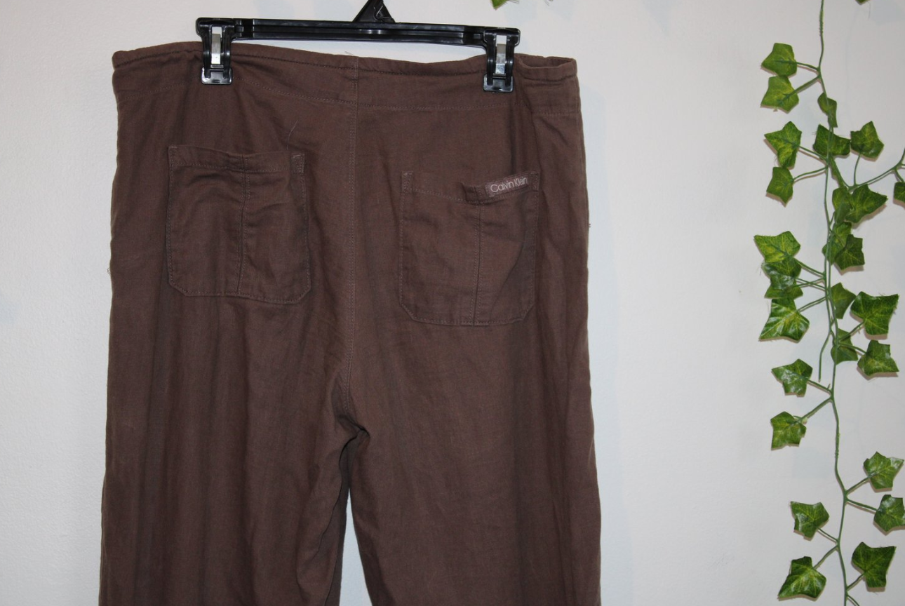 Calvin Klein Taupe Linen Pants