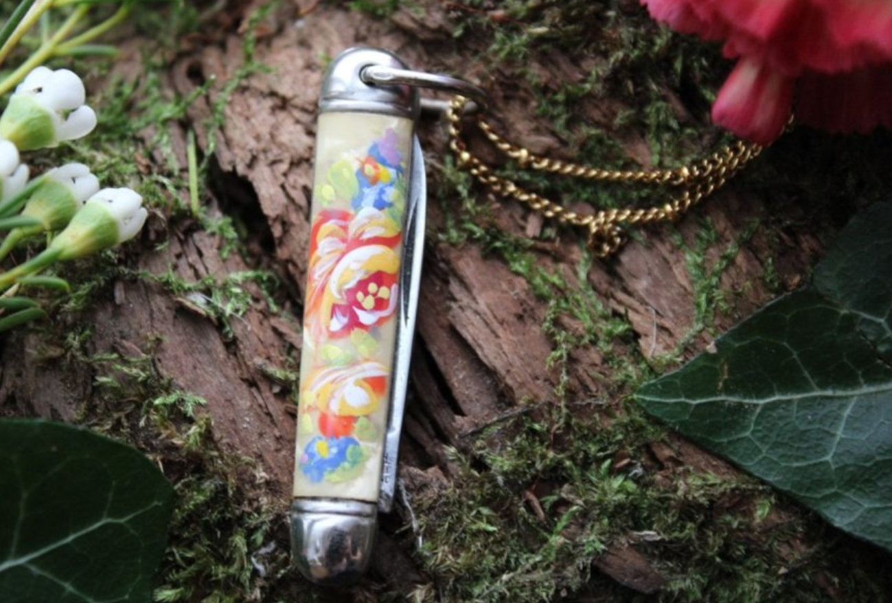 Painted Pocketknife Necklace