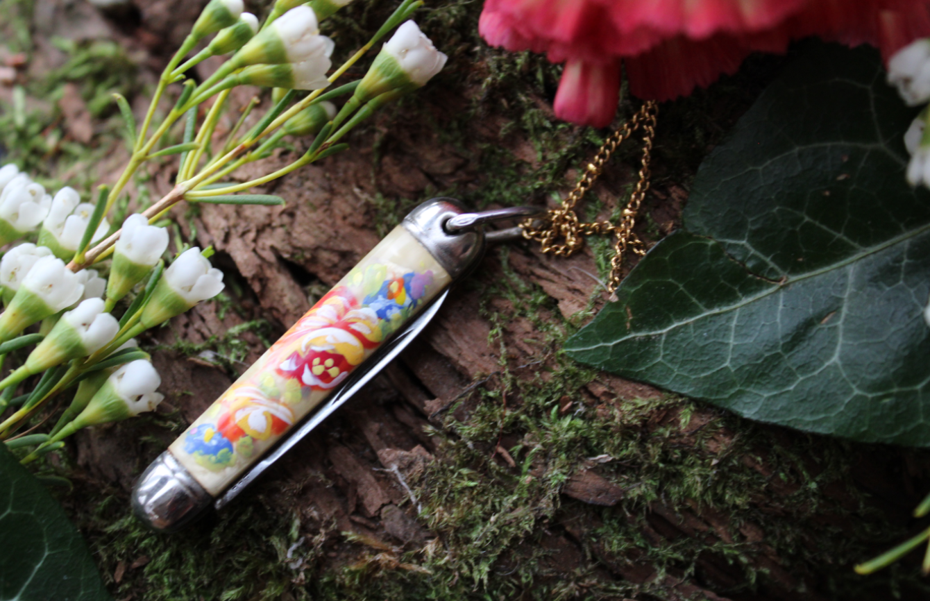 Painted Pocketknife Necklace