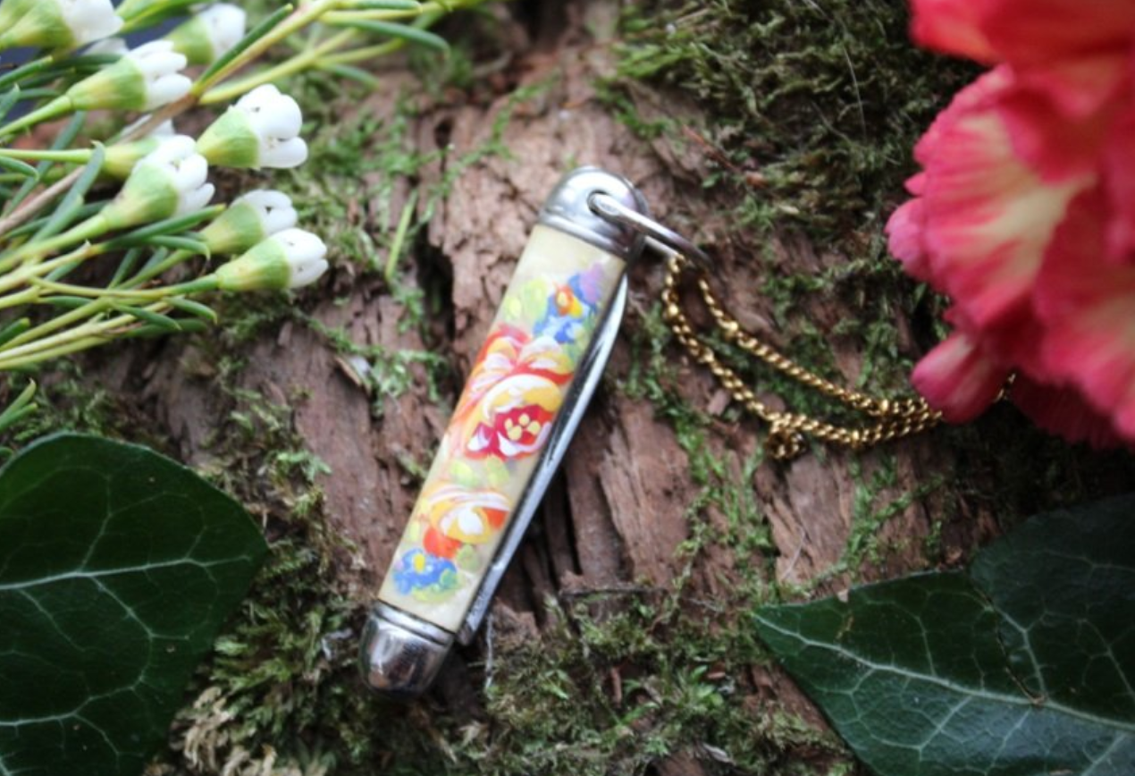 Painted Pocketknife Necklace