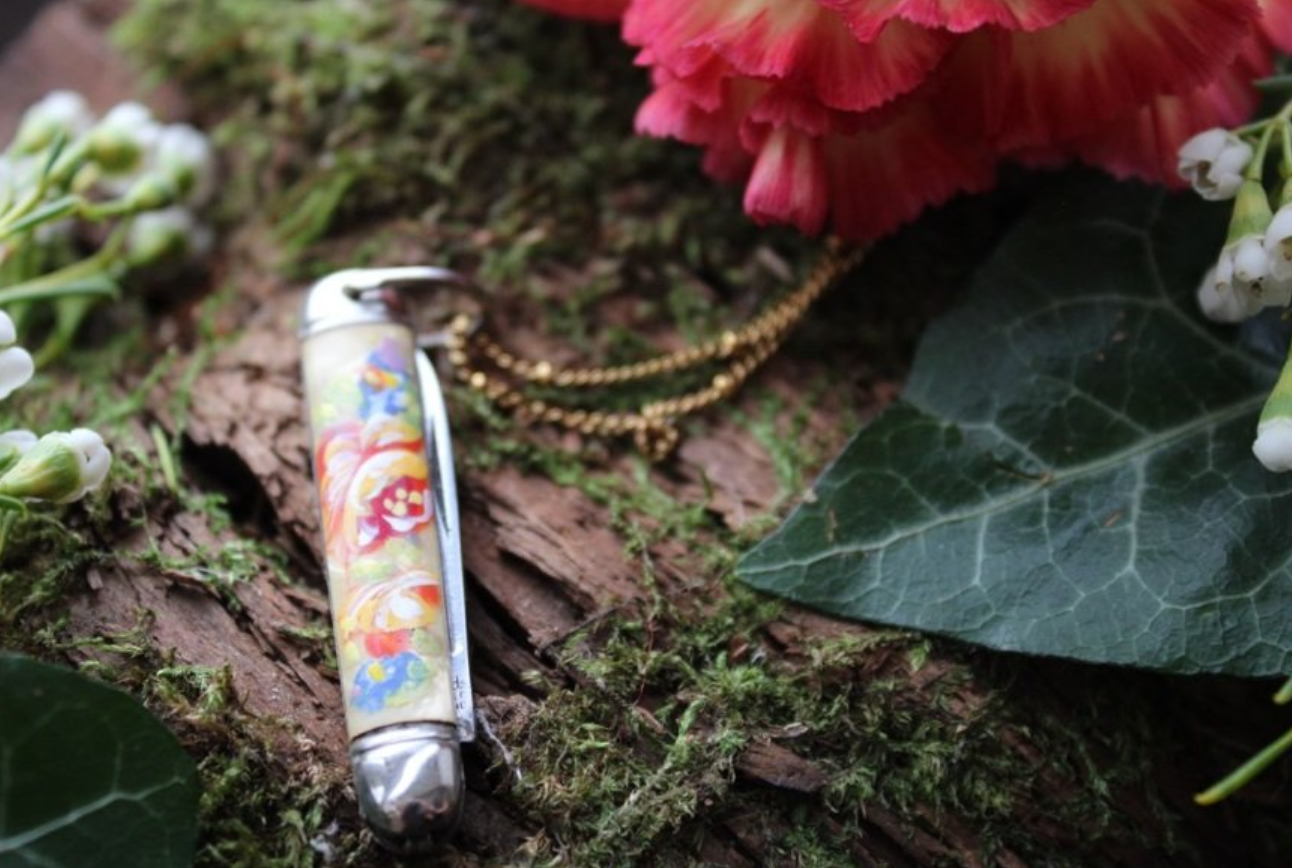 Painted Pocketknife Necklace