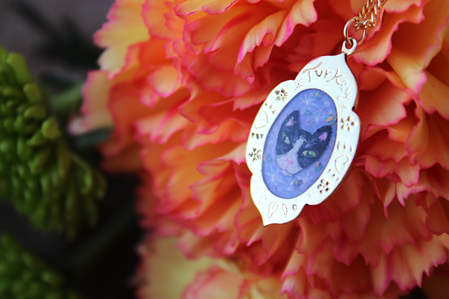Custom Cat Portrait Necklace
