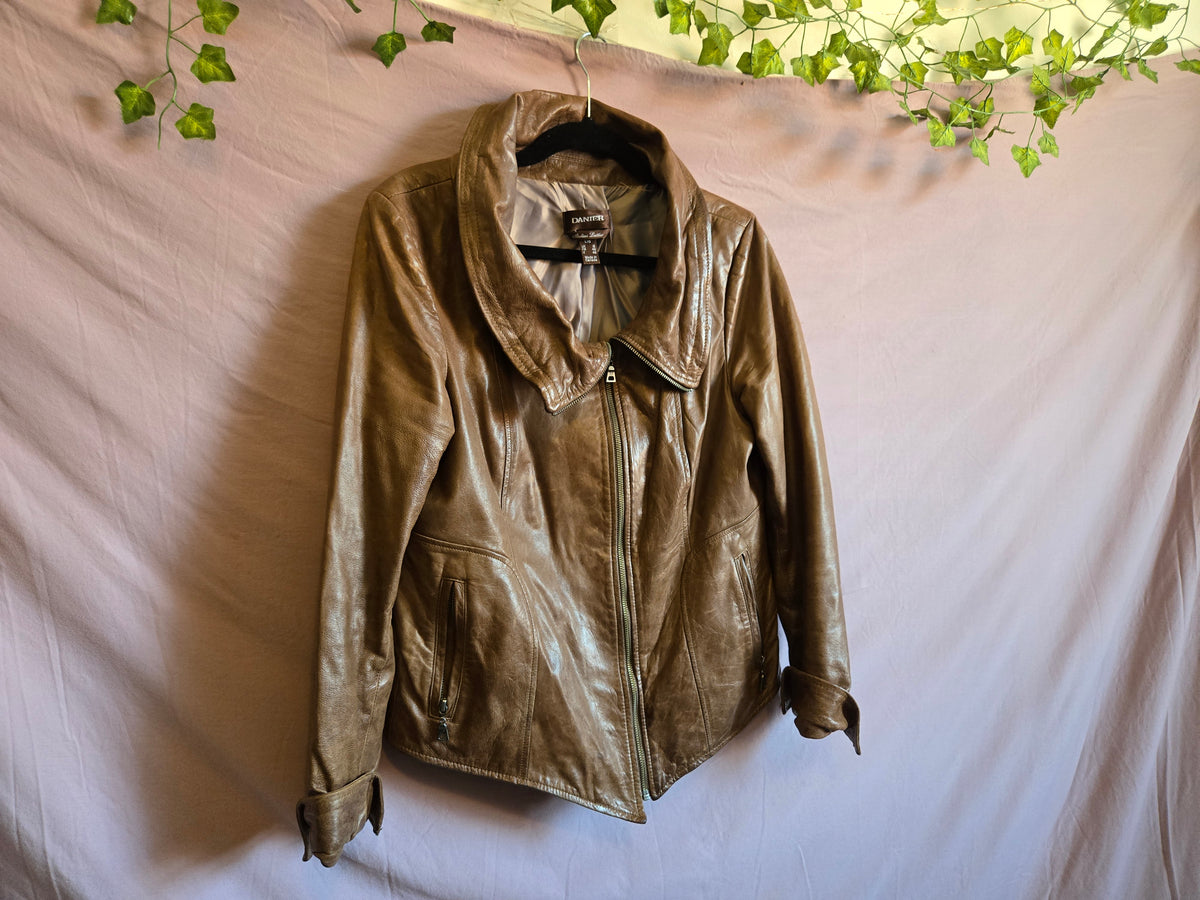 Danier Chocolate Leather Jacket