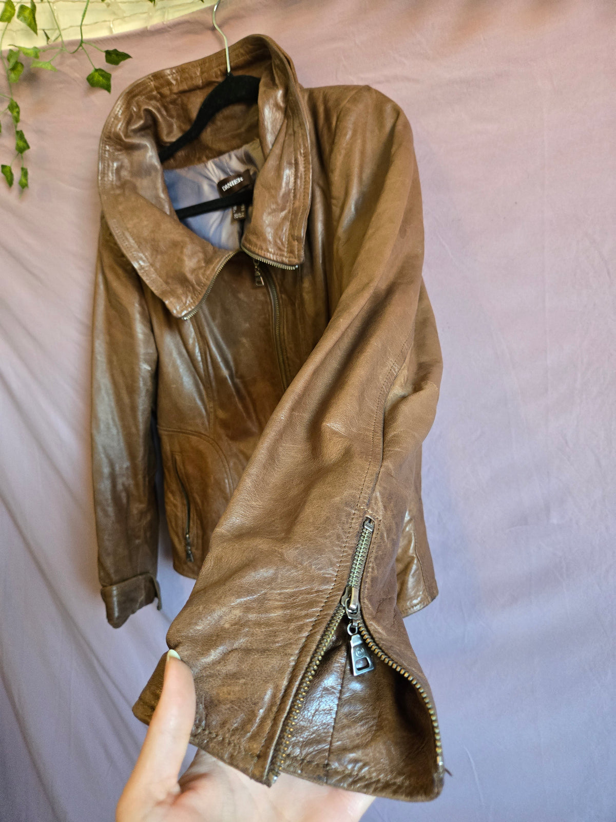 Danier Chocolate Leather Jacket