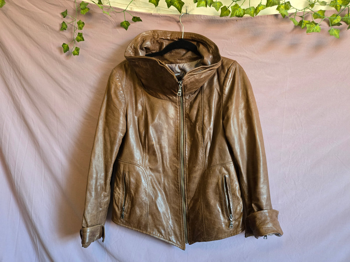 Danier Chocolate Leather Jacket