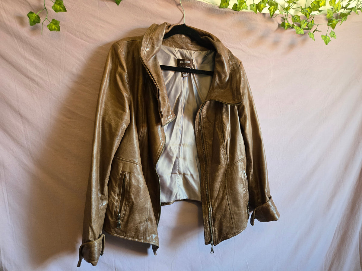 Danier Chocolate Leather Jacket