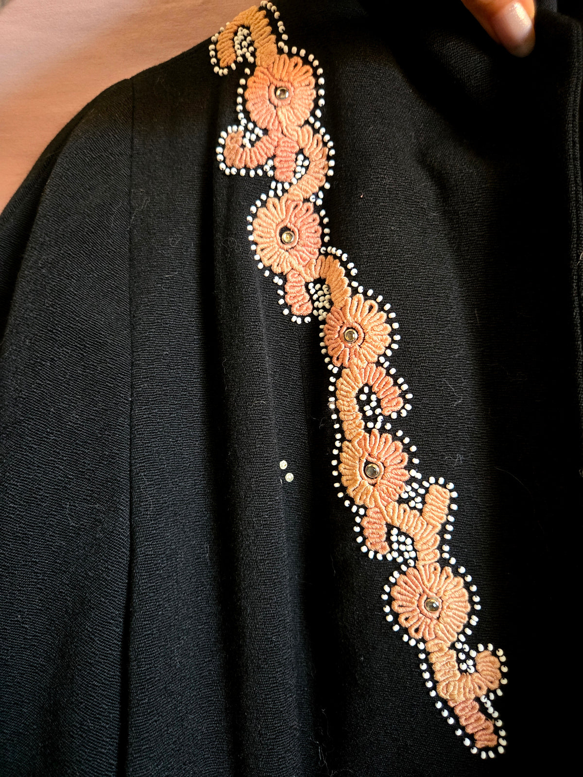 Vintage Black Embroidered Coat