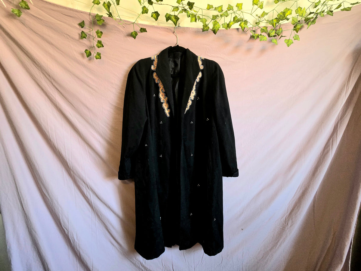 Vintage Black Embroidered Coat