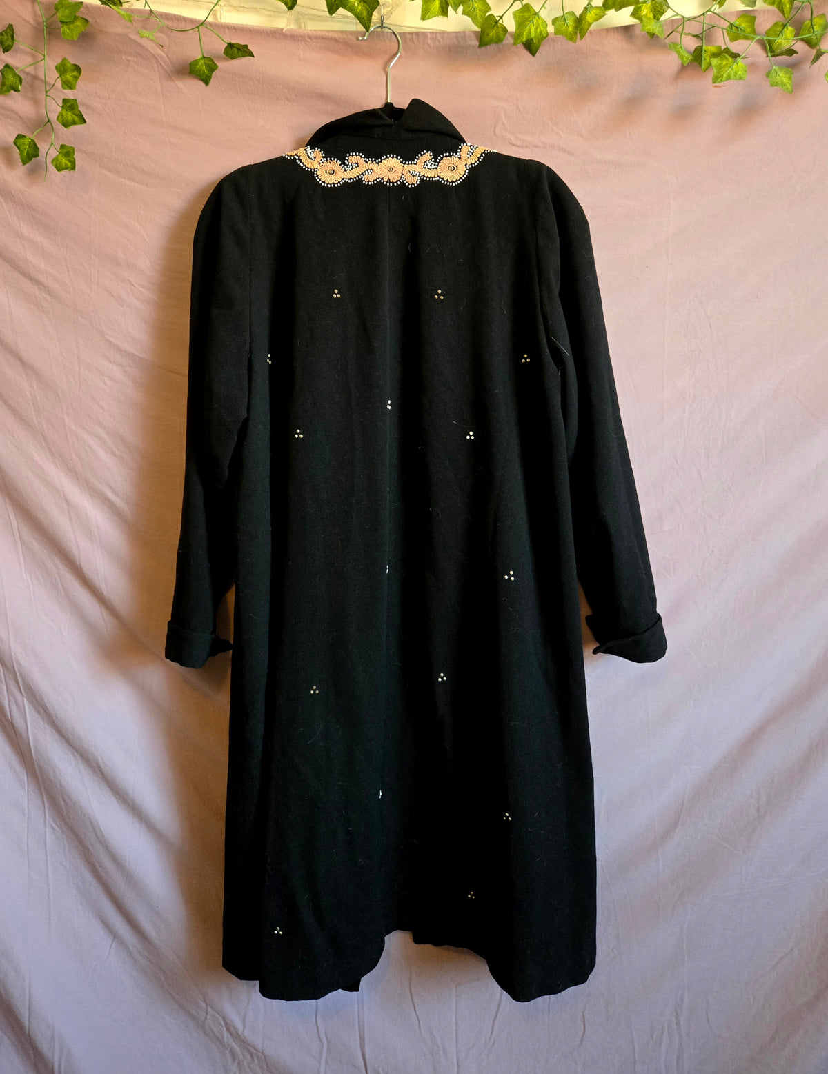 Vintage Black Embroidered Coat