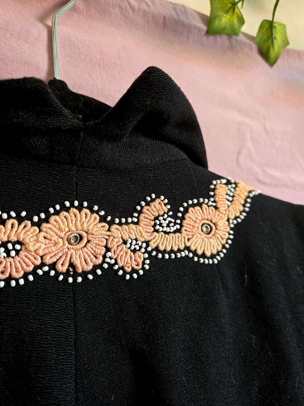 Vintage Black Embroidered Coat