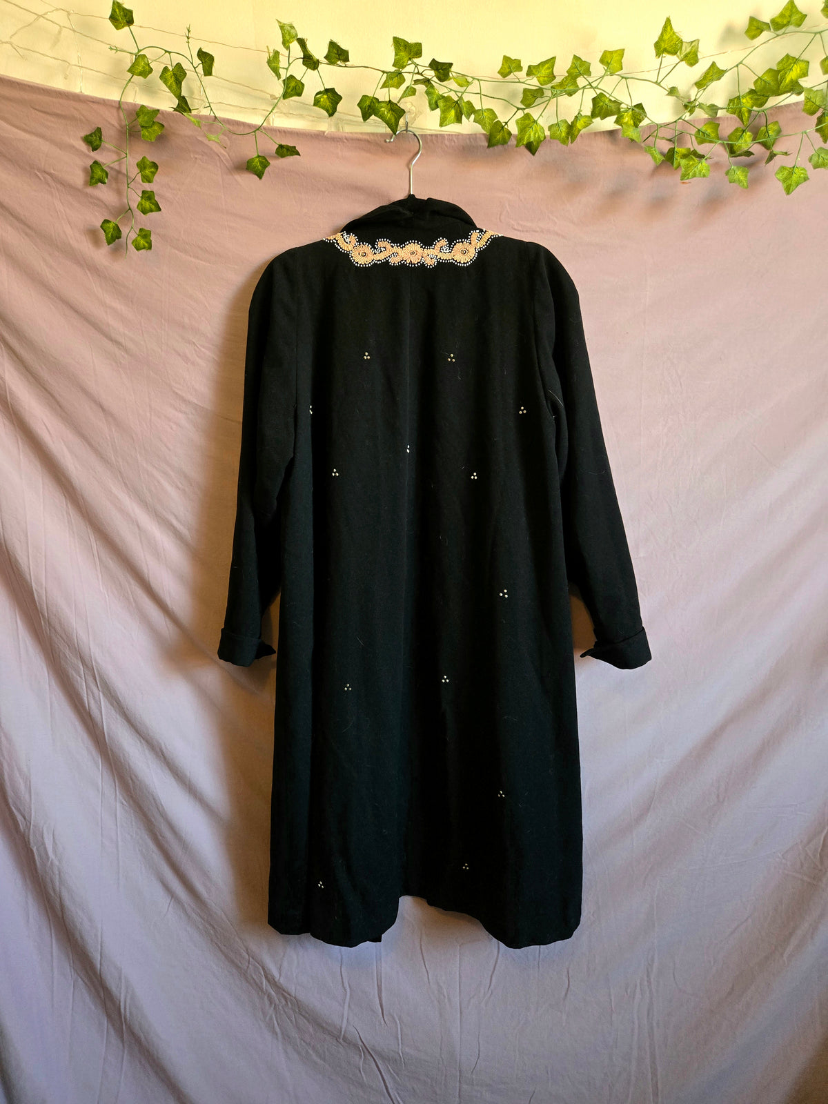 Vintage Black Embroidered Coat