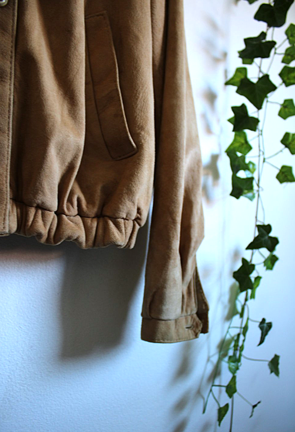 Vintage Suede Camel Bomber