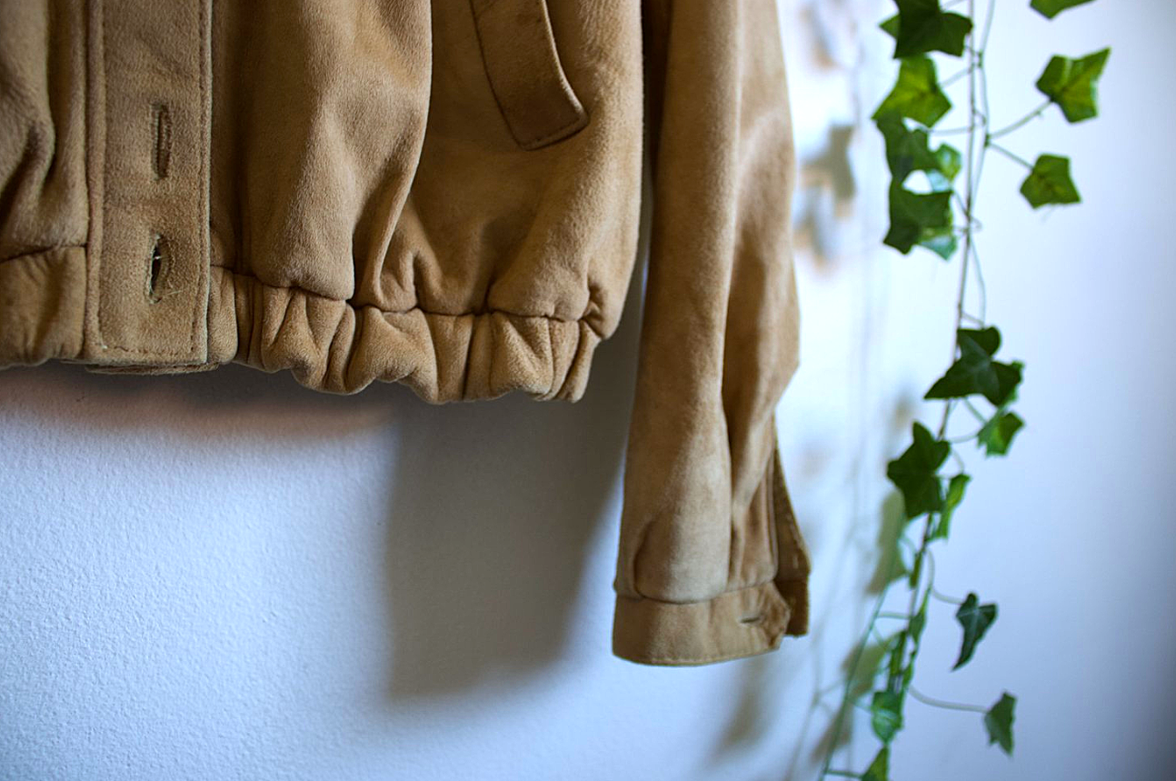 Vintage Suede Camel Bomber