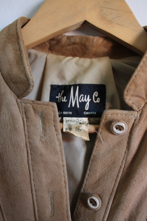 Vintage Suede Camel Bomber