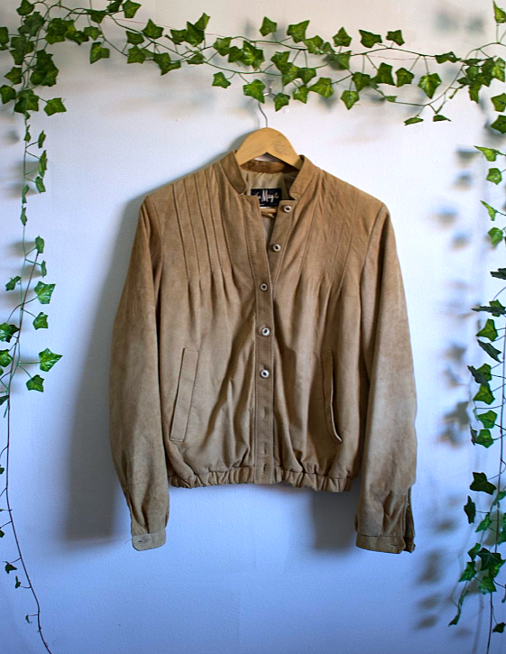 Vintage Suede Camel Bomber
