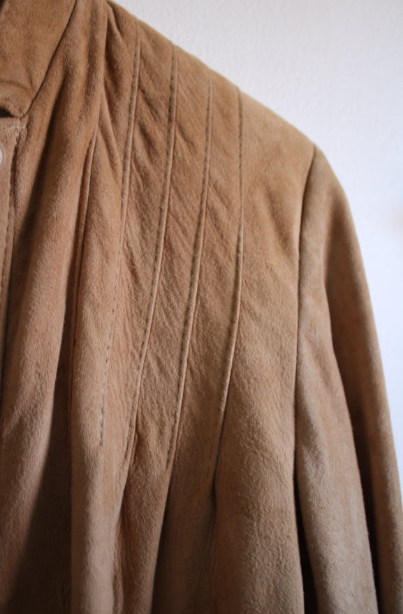 Vintage Suede Camel Bomber
