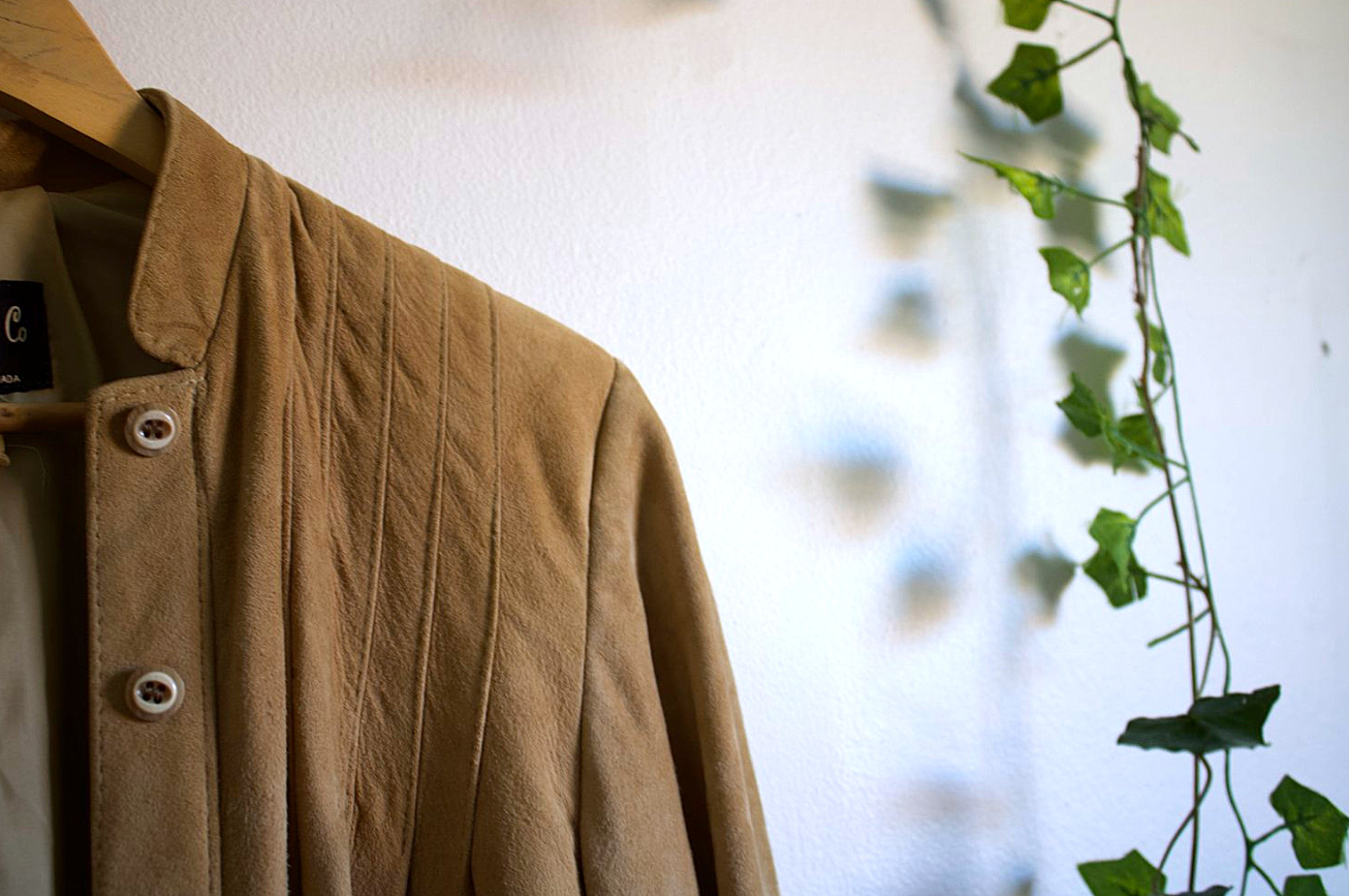 Vintage Suede Camel Bomber