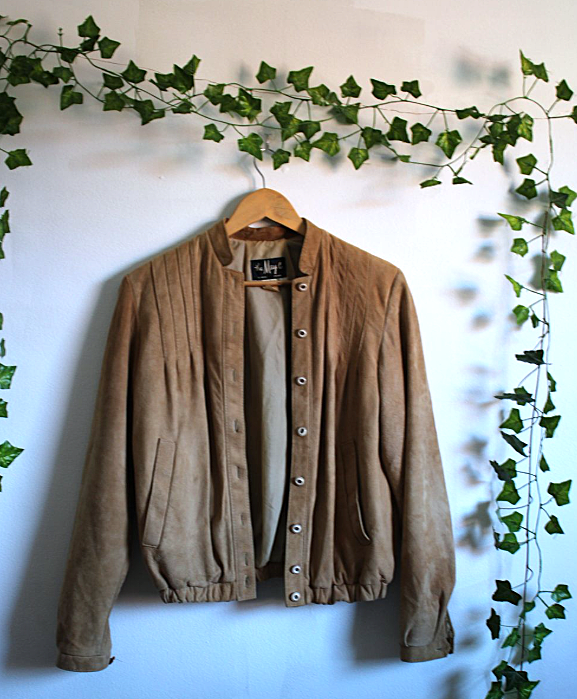 Vintage Suede Camel Bomber