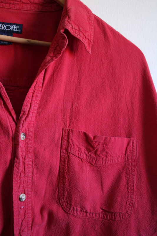 Vintage Cherokee Soft Red Button-Up