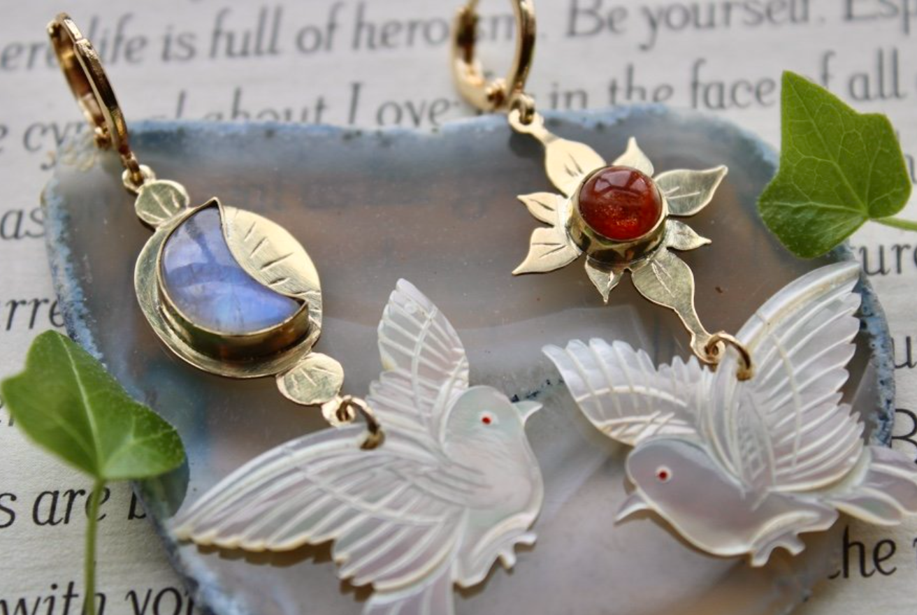Doves at Dawn Earrings