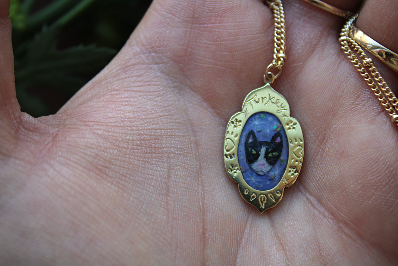 Custom Cat Portrait Necklace