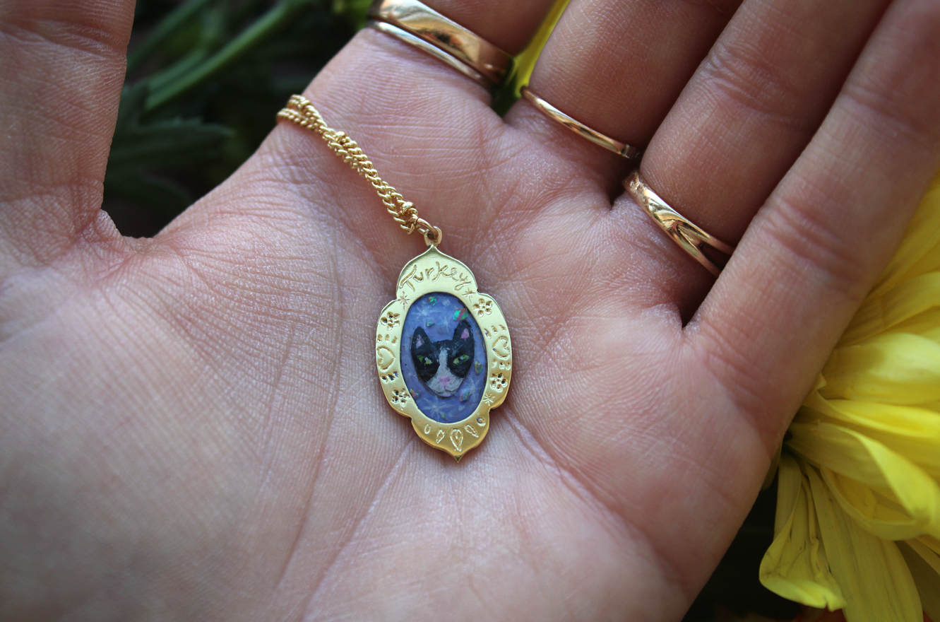Custom Cat Portrait Necklace