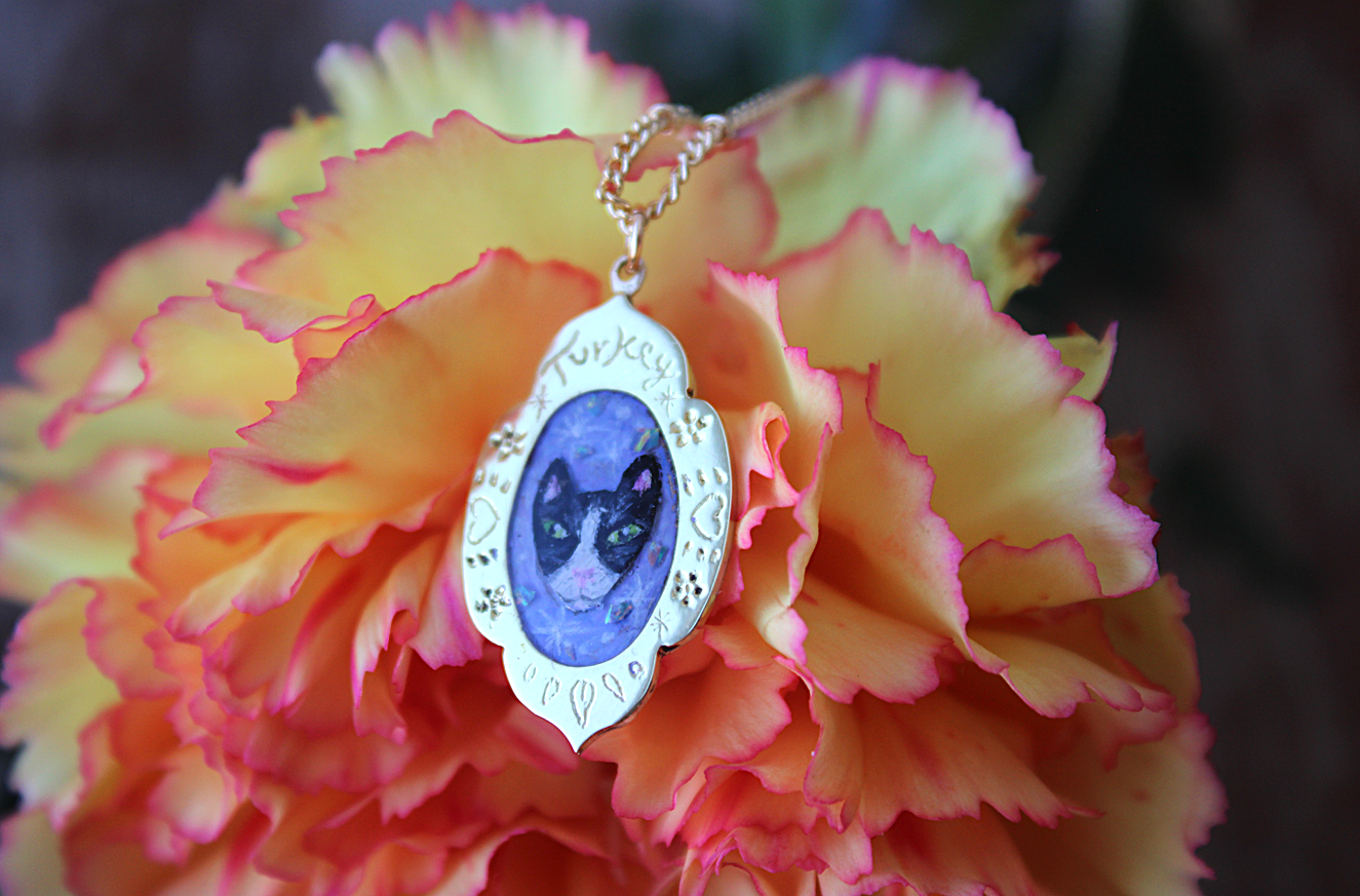 Custom Cat Portrait Necklace